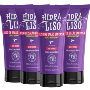 Hidraliso Progressiva sem Formol – Pacote com 4 Unidades para Cabelos Lisos e Hidratados