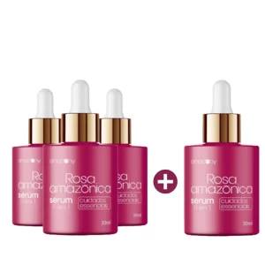 Rosa Amazônica Sérum – 3 Frascos + 1 Frasco Grátis