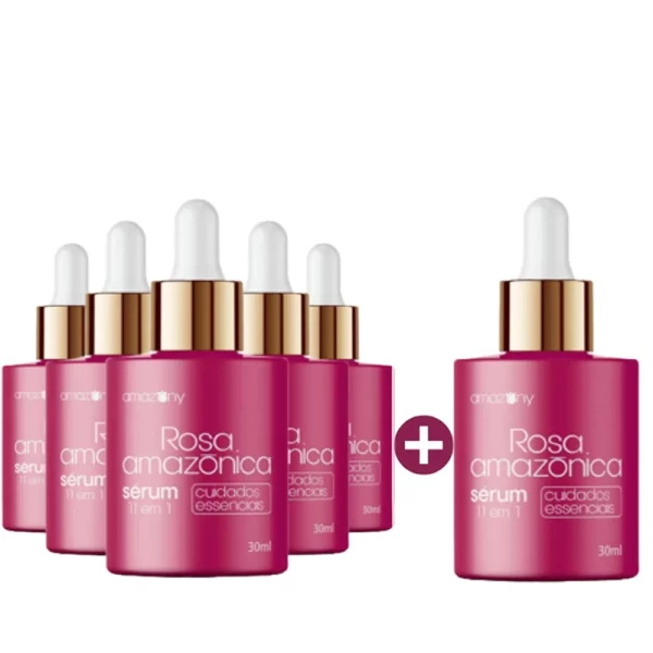 Rosa Amazônica Sérum – 5 Frascos + 1 Frasco Grátis - Imagem 1